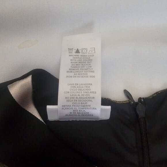 Bonnie Jean Metallic Stripe Gold Sash Bow Waist Sleeveless Party Dress Size 8 - Picture 8 of 11